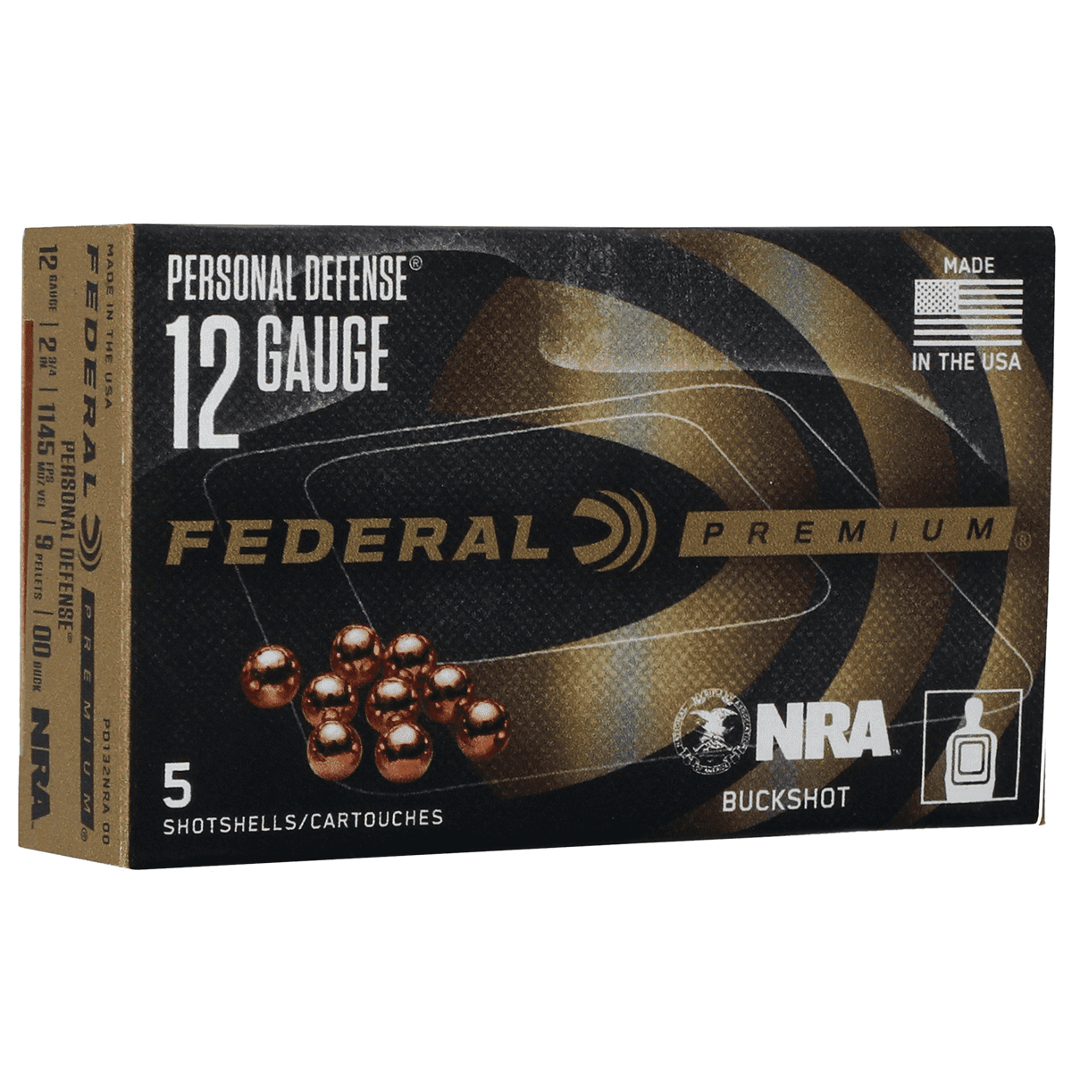 Federal Personal Defense NRA 12 Gauge Shotshell 00 Buck Shot Ammunition (5 Rounds) Federal Personal Defense NRA 12 Gauge Shotshell 00 Buck Shot Ammunition (5 Rounds)